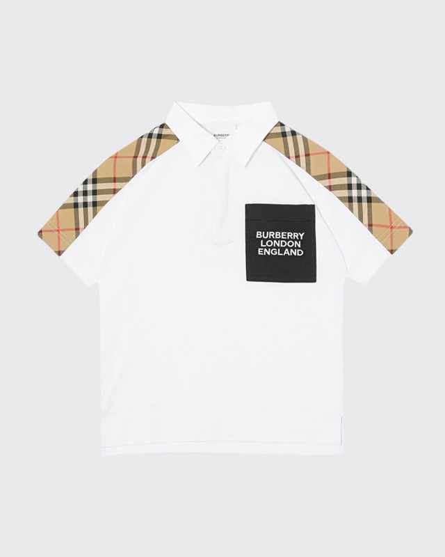 Boy's Johnathan Vintage Check Logo Polo Shirt, Size 3-14
